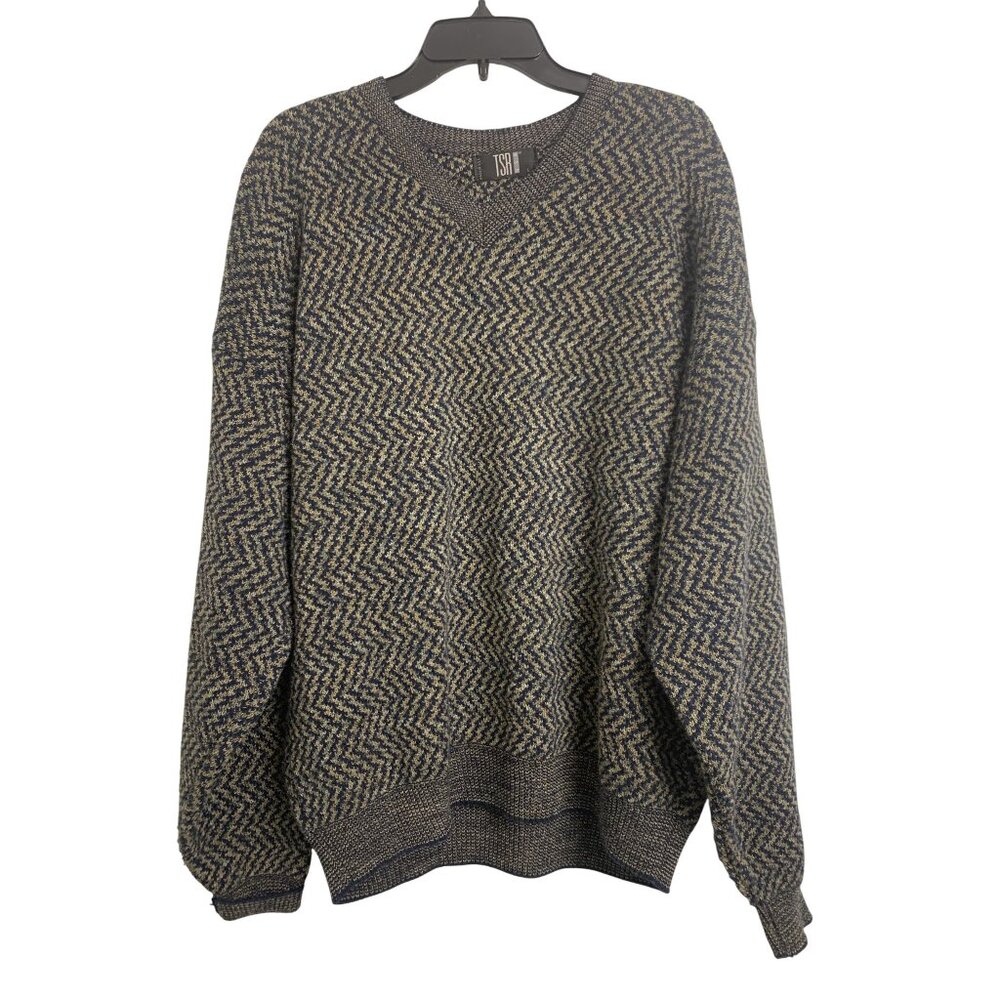 TSR‎ USA Vintage 90s Chevron Sweater Cardigan Size L